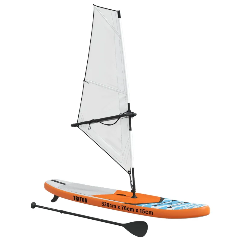 Pripučiamas SUP lenta su burės TRITON 330 x 76 x 15 cm Mėlyna