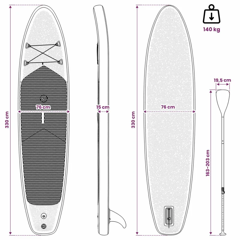 Pripučiamas SUP lenta su burės TRITON 330 x 76 x 15 cm Mėlyna