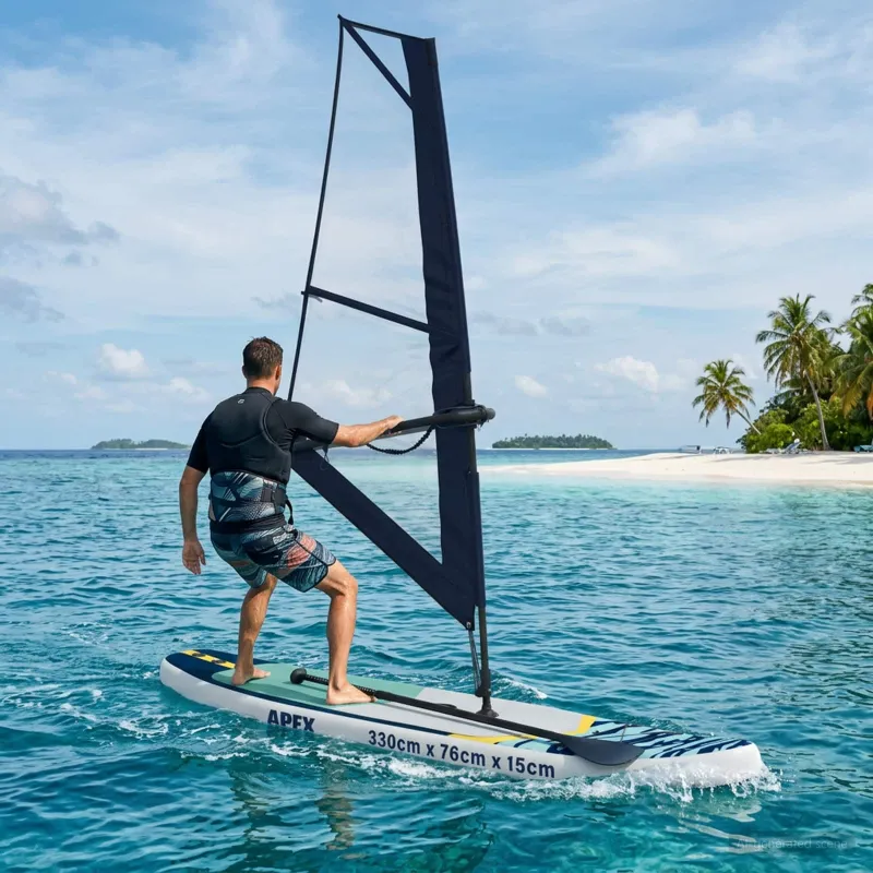 Pripučiamas SUP lenta su burės APEX 330 x 76 x 15 cm Mėlyna