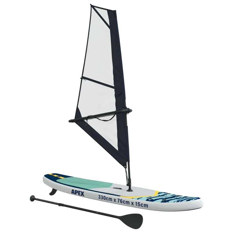 Pripučiamas SUP lenta su burės APEX 330 x 76 x 15 cm Mėlyna