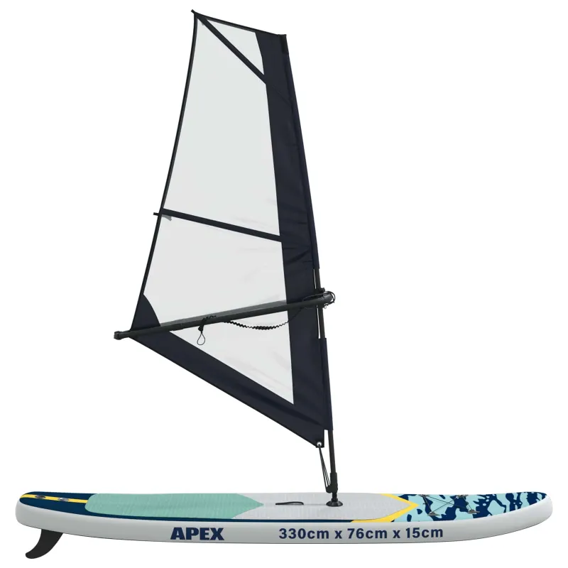 Pripučiamas SUP lenta su burės APEX 330 x 76 x 15 cm Mėlyna
