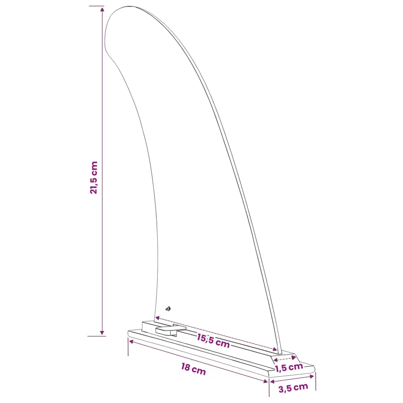 SUP plunksna 3,5 x 18 x 21,5 cm Nailonas Juoda