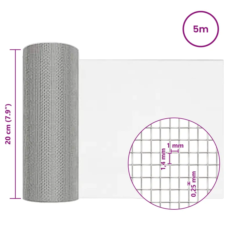 Tinklinis ekranas 20 x 500 cm 18 mesh Nerūdijantis plienas 304