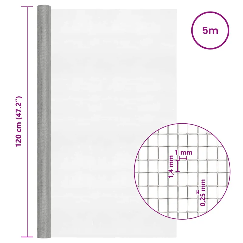 Tinklinis ekranas 120 x 500 cm 18 mesh Nerūdijantis plienas 304