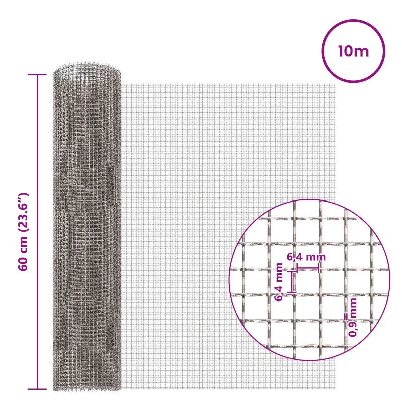 Tinklinis ekranas 60 x 1000 cm 3 Mesh Nerūdijantis plienas 201