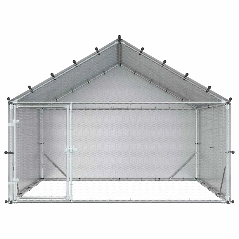 Vištų coop su stogu Sidabrinė 200 x 200 x 150 cm