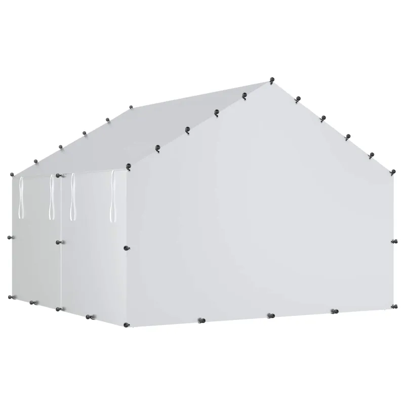 Vištų coop su stogu Sidabrinė 200 x 200 x 150 cm