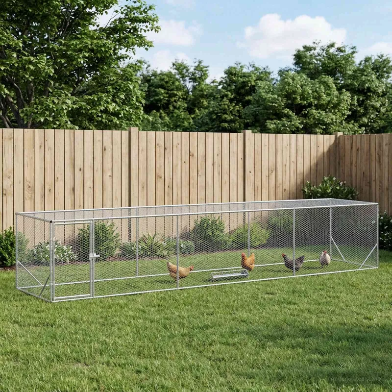 Vištų kiemas Sidabrinė 500 x 100 x 100 cm Galvanizuotas plienas