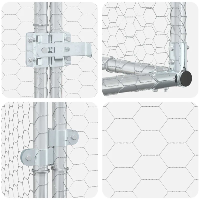 Vištų kiemas Sidabrinė 500 x 100 x 100 cm Galvanizuotas plienas