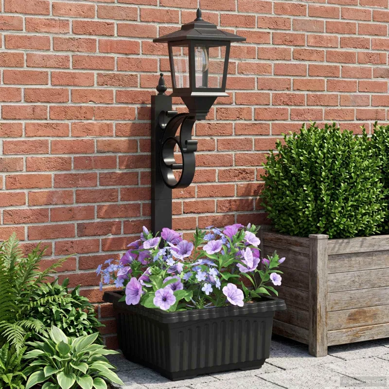 Stulpelis su Gėlynu Juoda 29 x 28 x 74 cm ABS ir PP