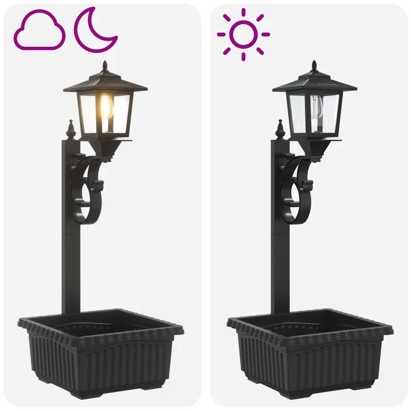 Stulpelis su Gėlynu Juoda 29 x 28 x 74 cm ABS ir PP