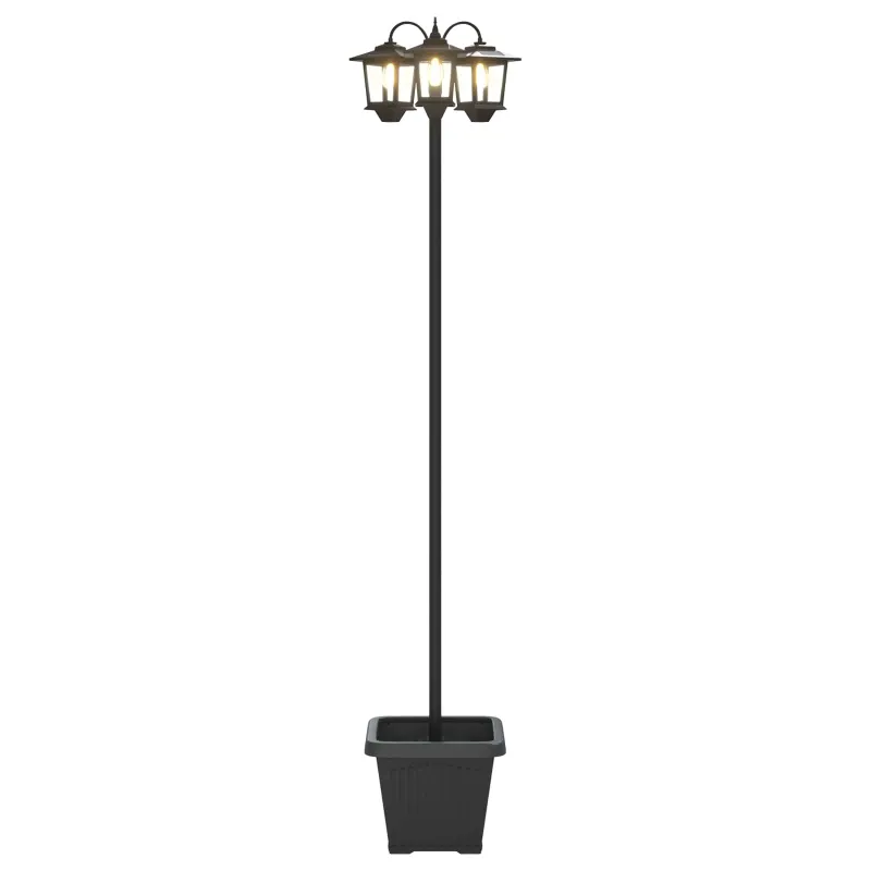 3-Head Lamp Post with Planter Juoda 32 x 32 x 188 cm