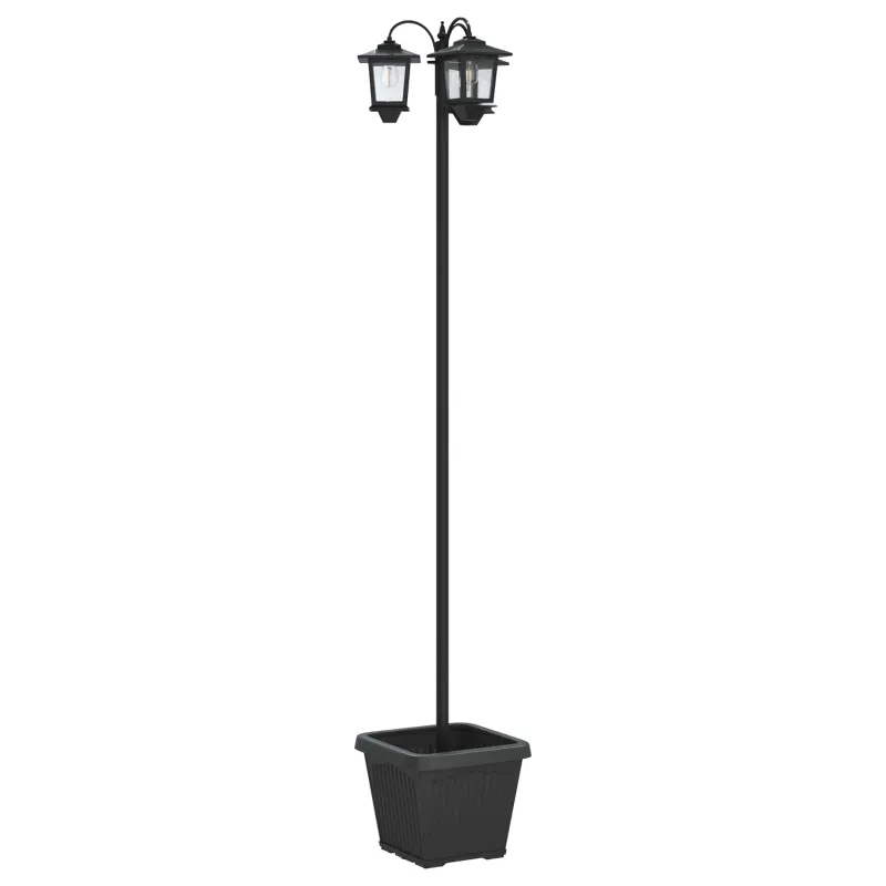 3-Head Lamp Post with Planter Juoda 32 x 32 x 188 cm