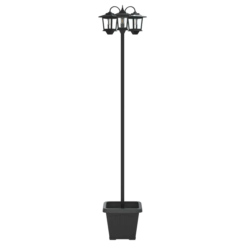 3-Head Lamp Post with Planter Juoda 32 x 32 x 188 cm