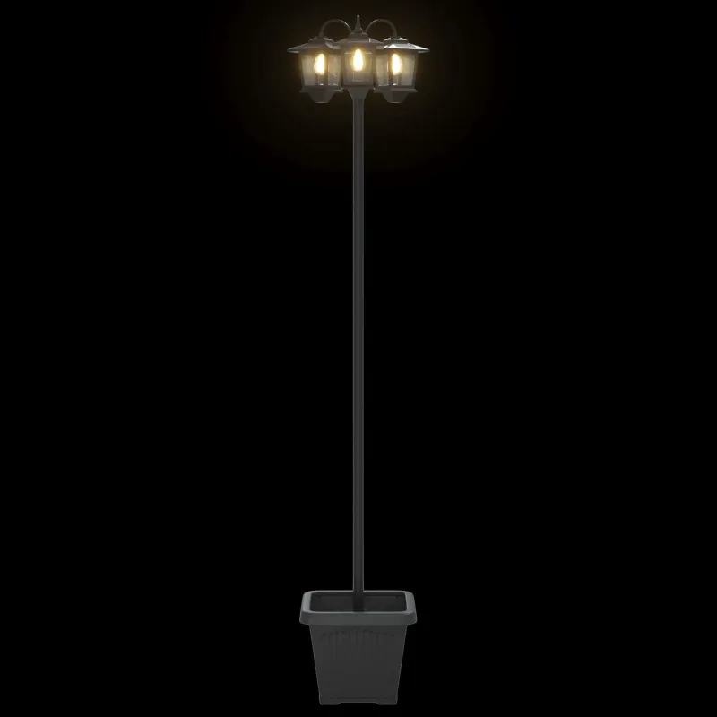 3-Head Lamp Post with Planter Juoda 32 x 32 x 188 cm