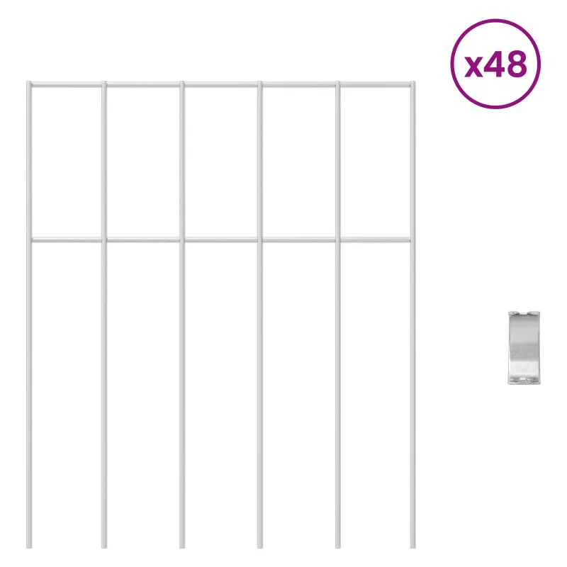 Sodo tvoros plokštė 48 pcs Galvanizuotas plienas Sidabrinė