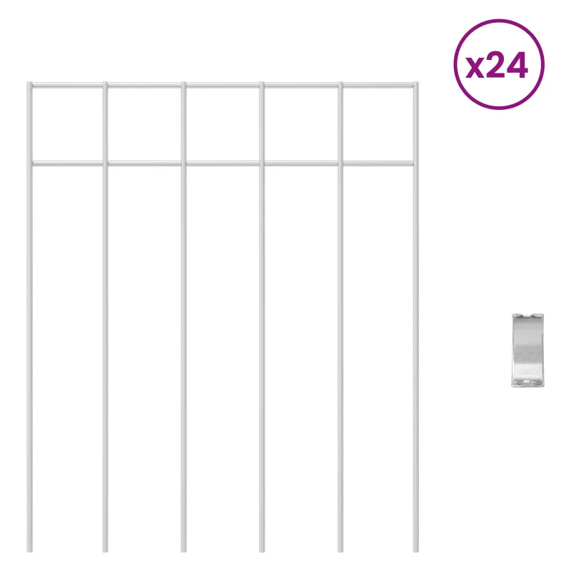 Sodo tvoros plokštė 24 pcs Galvanizuotas plienas Sidabrinė
