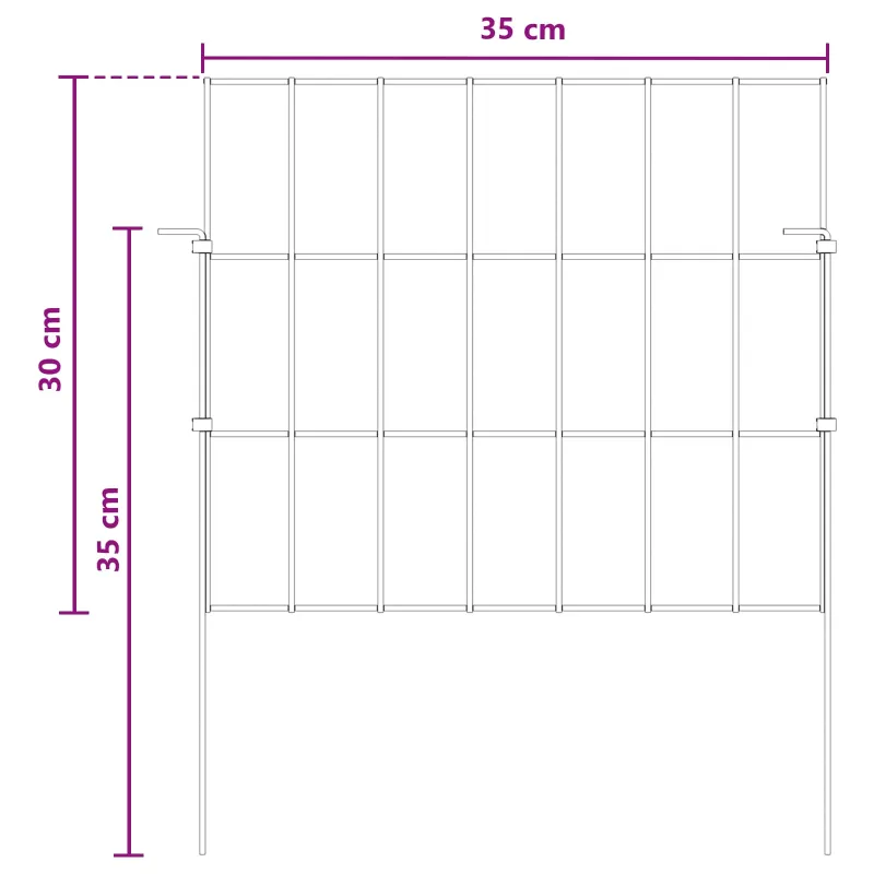 Sodo tvora su kuoliukais 24 pcs 35 x 30 cm Mesh Sidabrinė