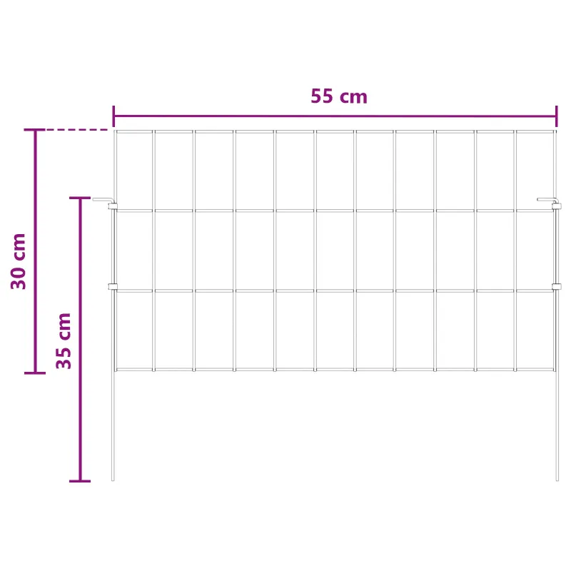 Sodo tvora su kuoliukais 48 pcs 55 x 30 cm Mesh Sidabrinė