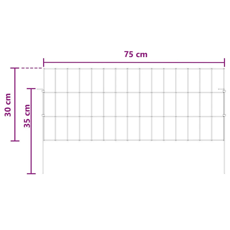Sodo tvora su kuoliukais 24 pcs 75 x 30 cm Mesh Sidabrinė