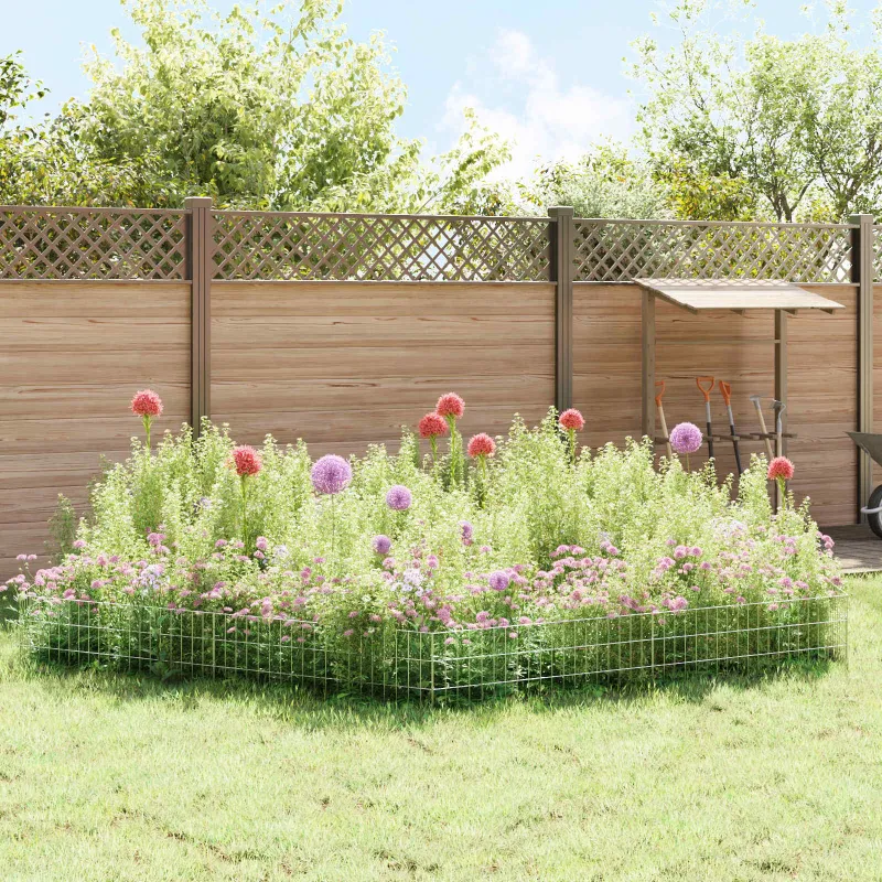 Sodo tvora su kuoliukais 12 pcs 95 x 30 cm Mesh Sidabrinė
