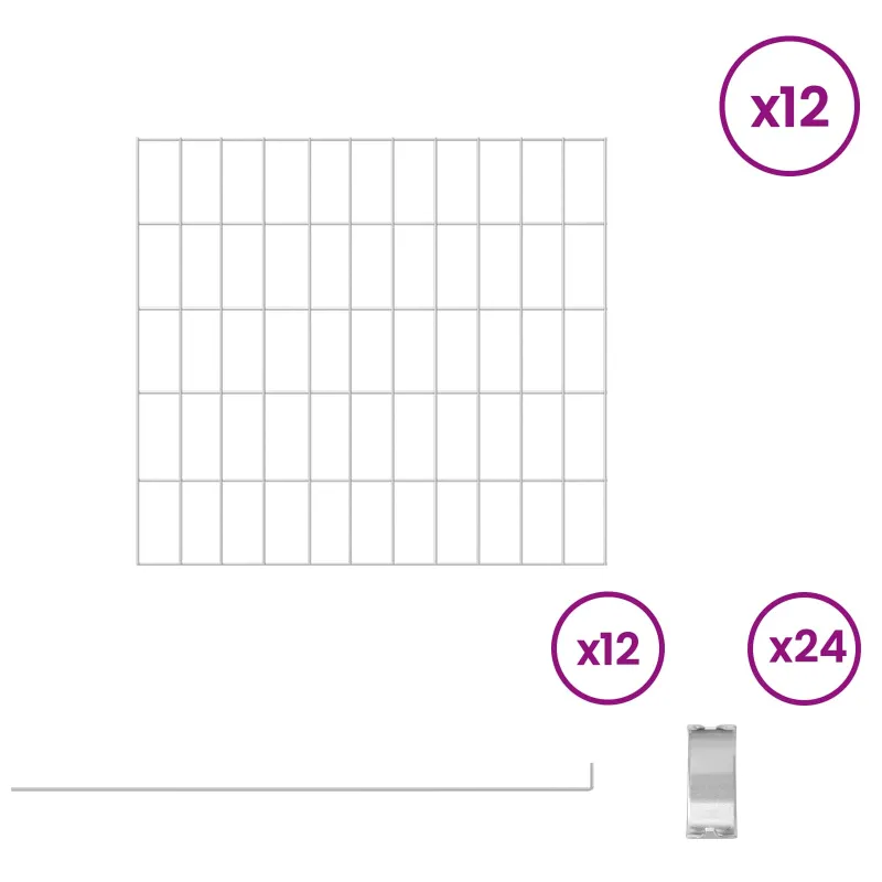 Sodo tvora su kuoliukais 12 pcs 55 x 50 cm Mesh Sidabrinė