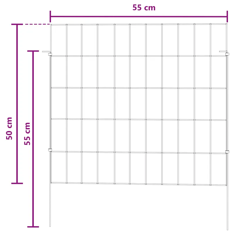 Sodo tvora su kuoliukais 12 pcs 55 x 50 cm Mesh Sidabrinė