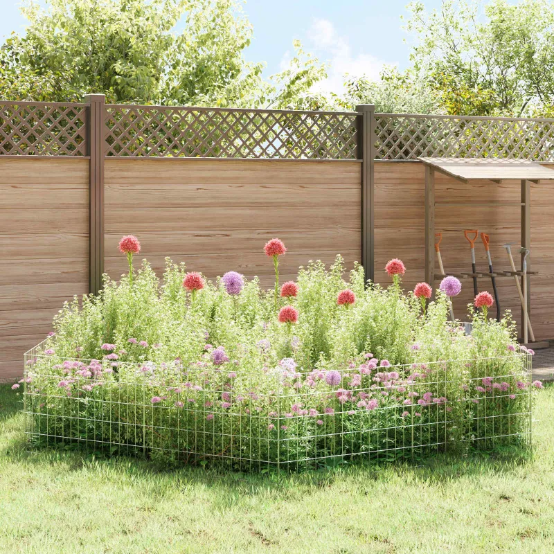 Sodo tvora su kuoliukais 24 pcs 75 x 50 cm Mesh Sidabrinė
