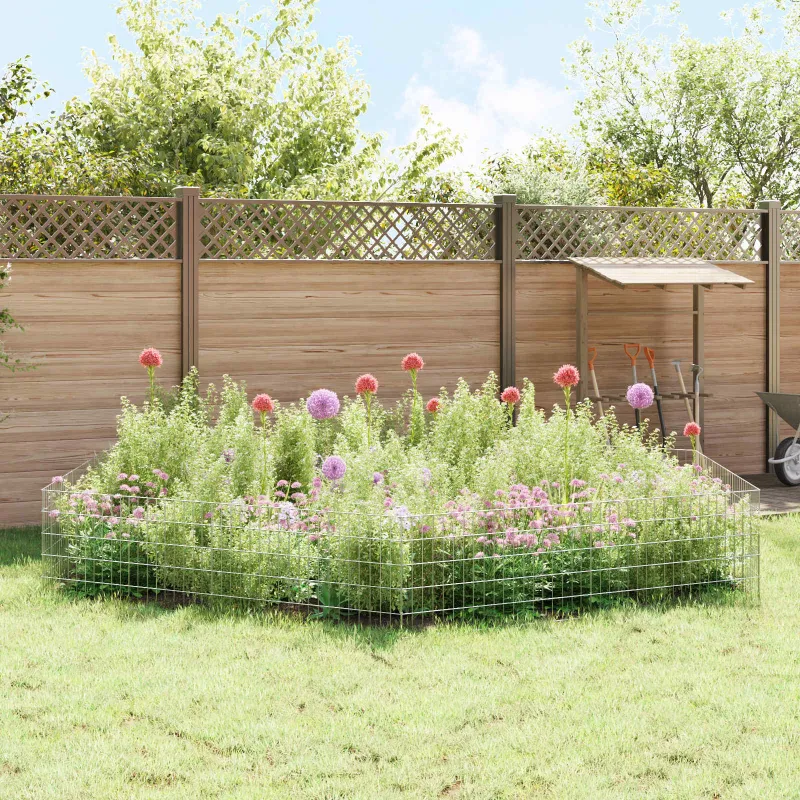 Sodo tvora su kuoliukais 12 pcs 95 x 50 cm Mesh Sidabrinė