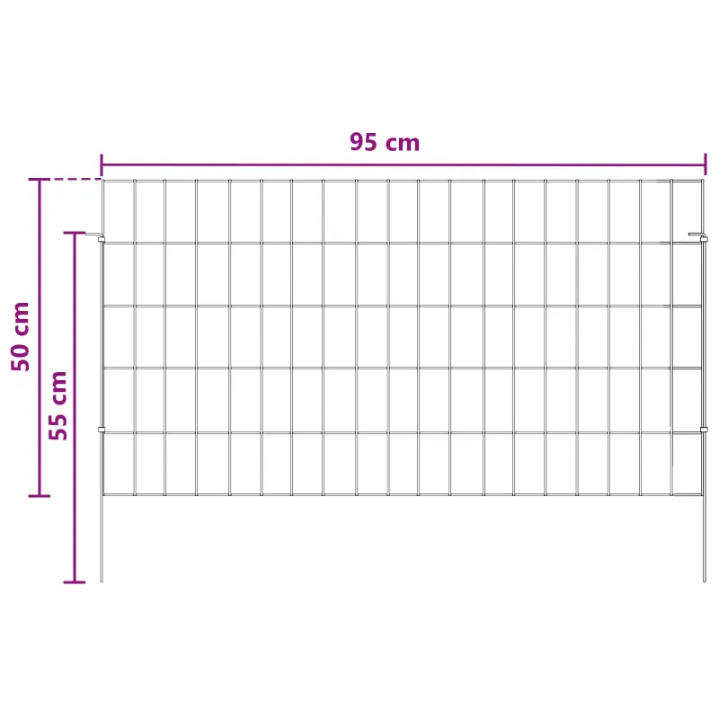 Sodo tvora su kuoliukais 12 pcs 95 x 50 cm Mesh Sidabrinė