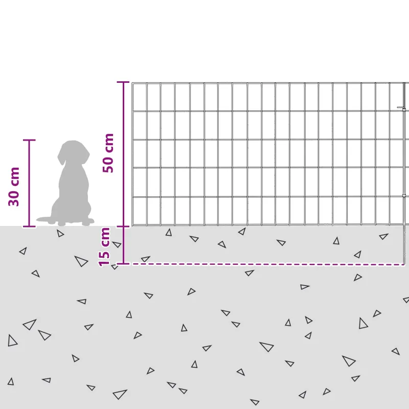 Sodo tvora su kuoliukais 12 pcs 95 x 50 cm Mesh Sidabrinė