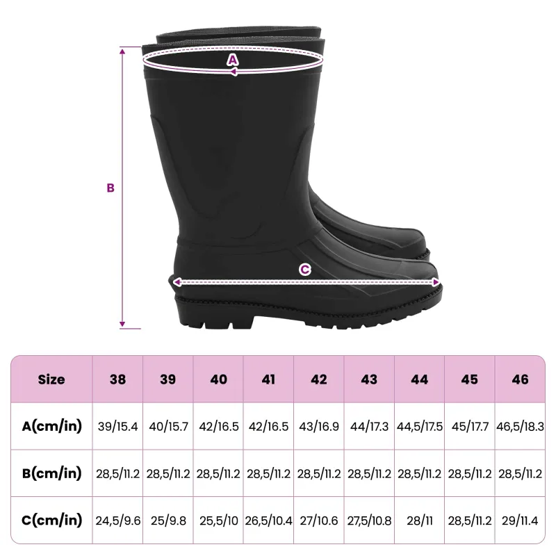 Lietaus Batai PVC Dydis 39 Juoda