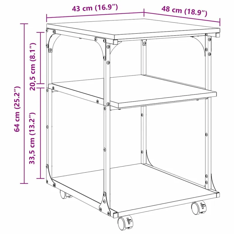 Spausdintuvo laikiklis Senovinis medis 43 x 48 x 64 cm