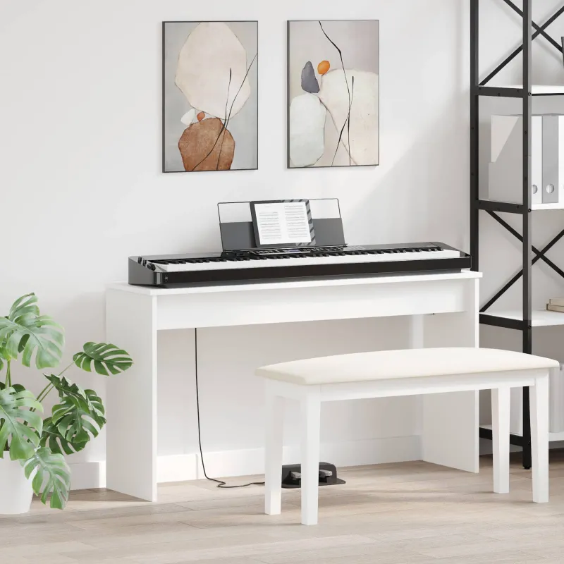 Klaviatūros stovas Balta 120 x 32 x 64 cm Apdirbta mediena