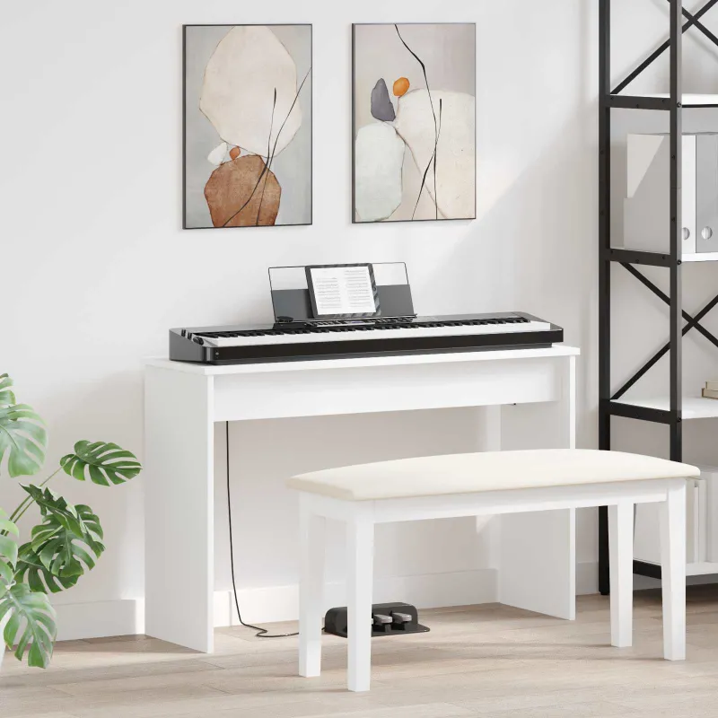 Klaviatūros stovas Balta 100 x 32 x 64 cm Apdirbta mediena
