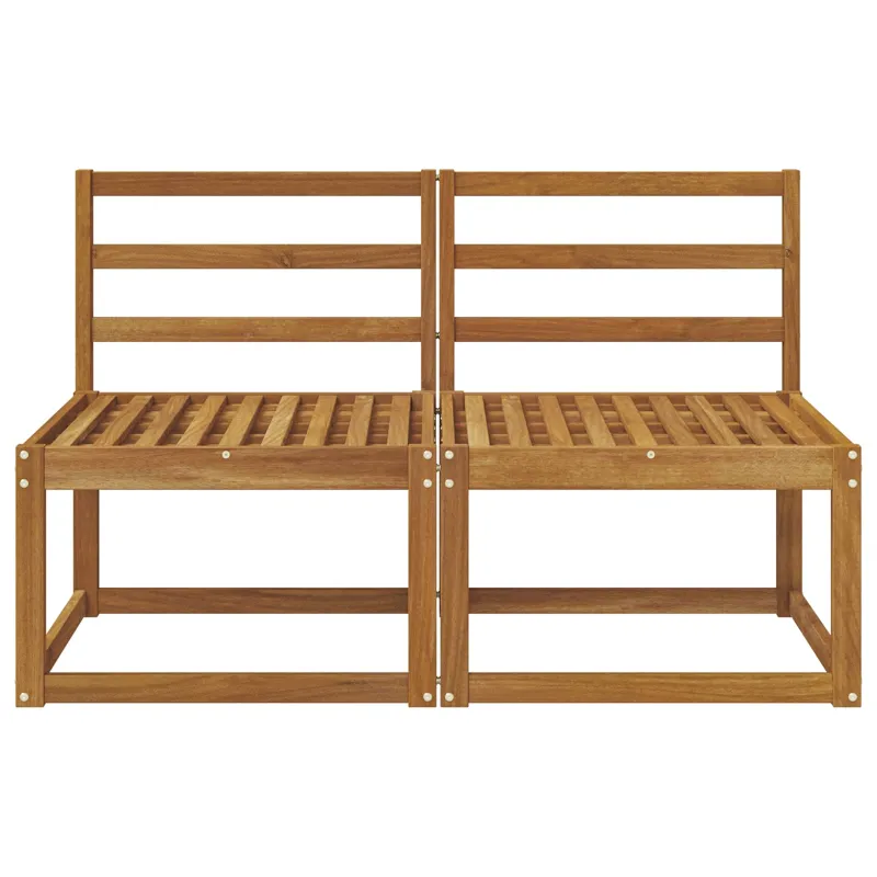 2 Vienetas Lauko Vidurinis Sofa Kietos akacijos mediena