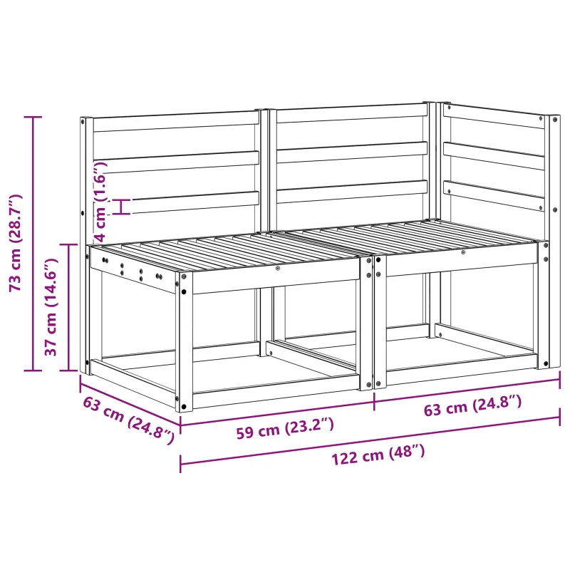 Lauko vidurinė ir kampinė sofa 2 Vienetas Natūrali