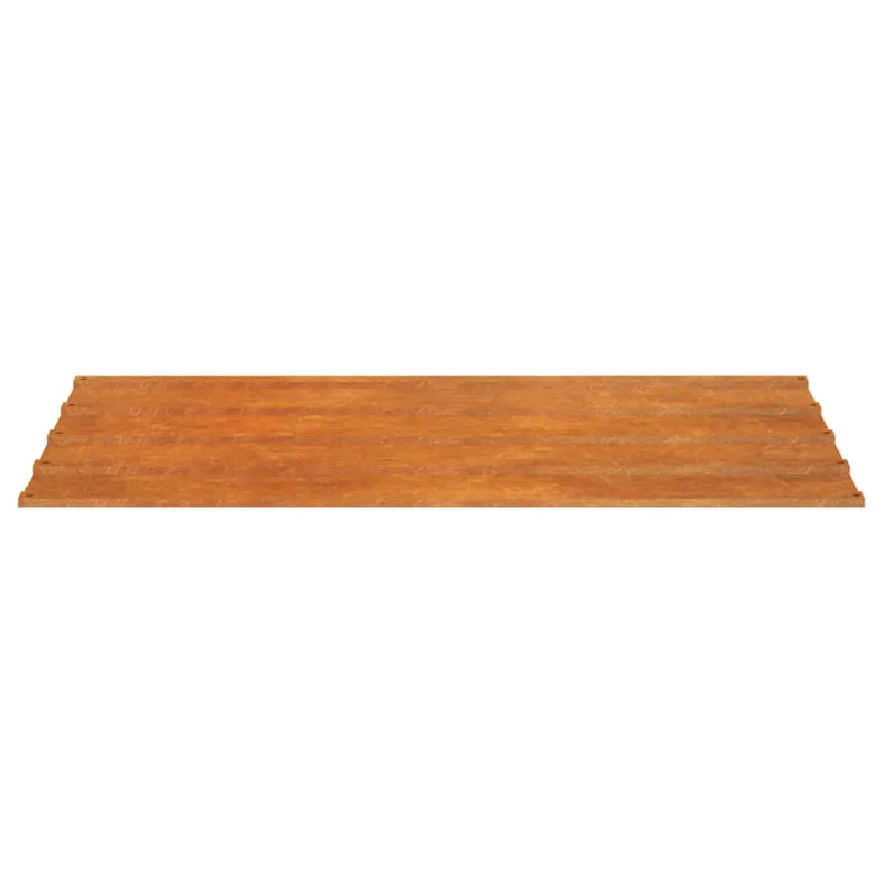 Stogo plokštės, 12vnt., rūdžių spalvos, 80x44cm, Corten plienas