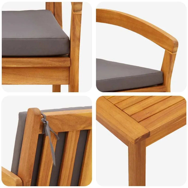 Bistro-Setti tyynyine 3 osaa Ruskea Polyesteri