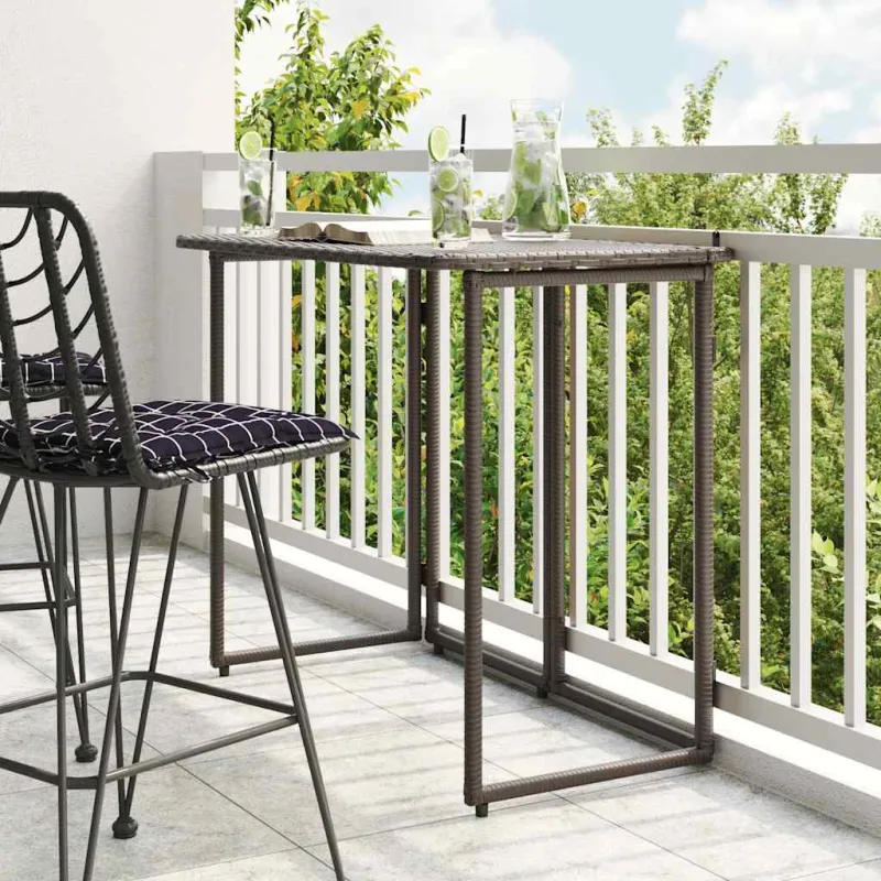 Sulankstettava puutarhapöytä Rudas 90x51x75 cm Poly Rattan