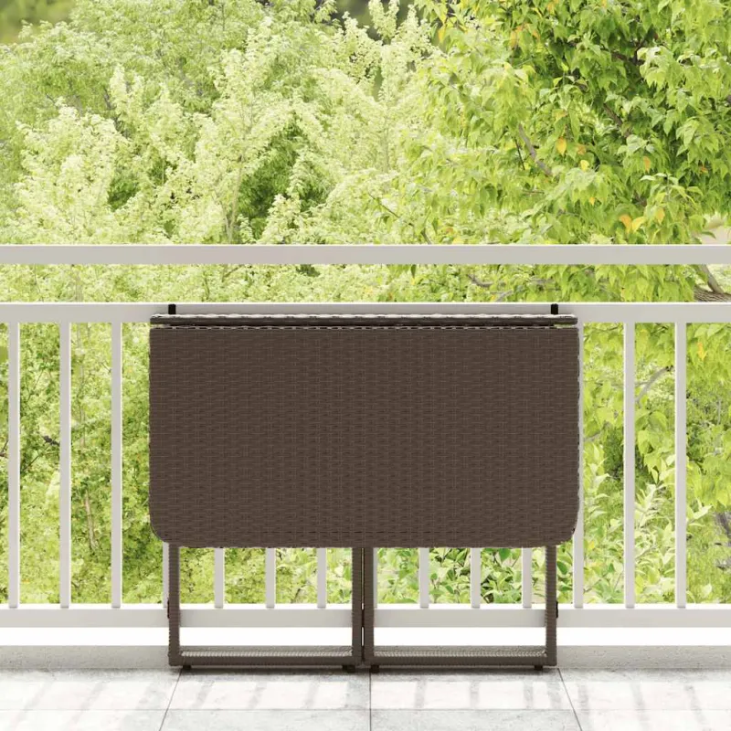 Sulankstettava puutarhapöytä Rudas 90x51x75 cm Poly Rattan