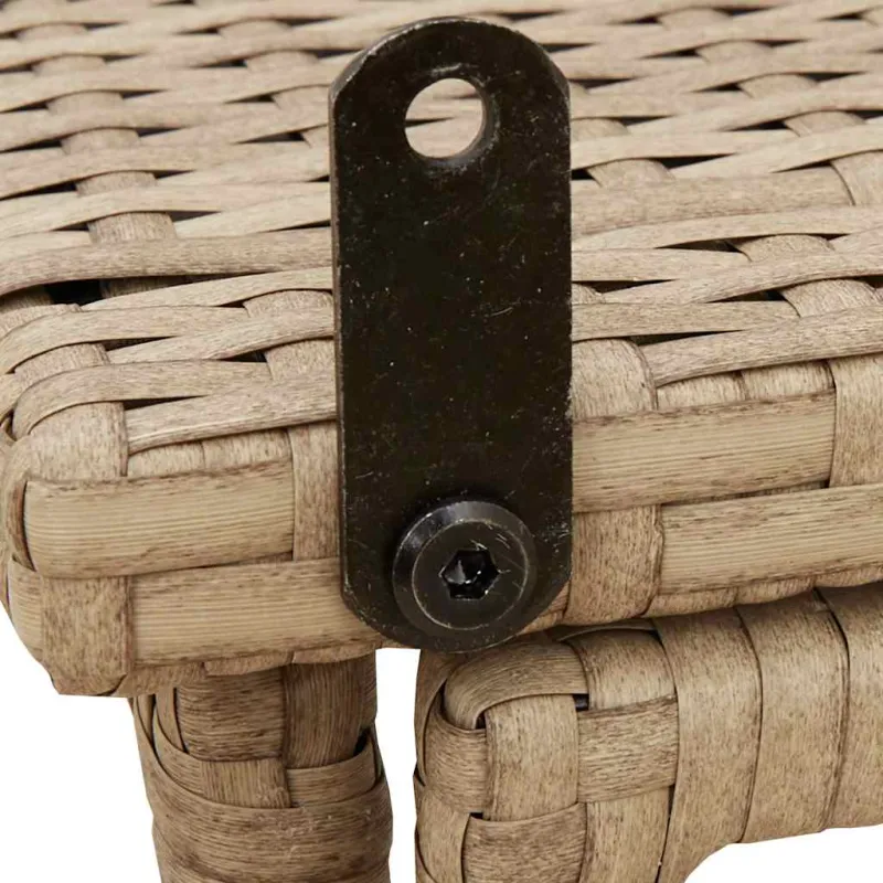 Sulankstettava puutarhapöytä, hiekanvärinen, 90x51x75 cm, Poly Rattan