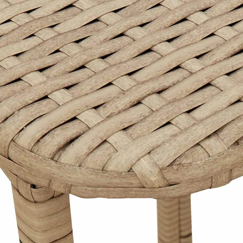 Sulankstettava puutarhapöytä, hiekanvärinen, 90x51x75 cm, Poly Rattan