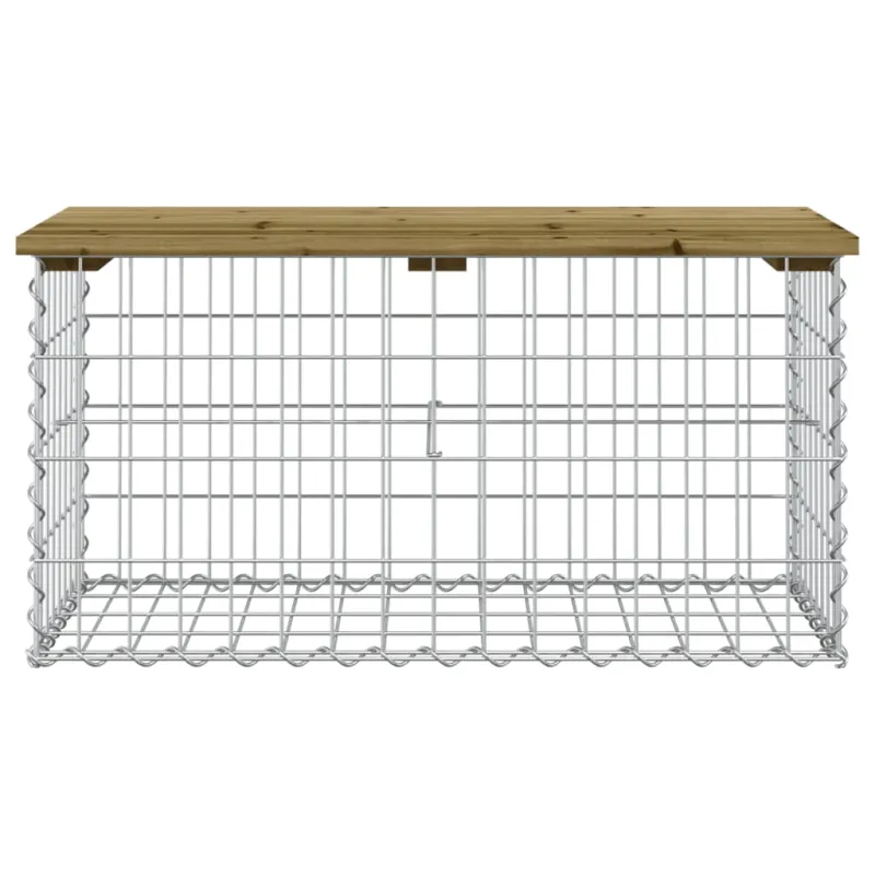 Sodo suoliukas, 83x44x42cm, impregnuota pušis, gabiono dizaino