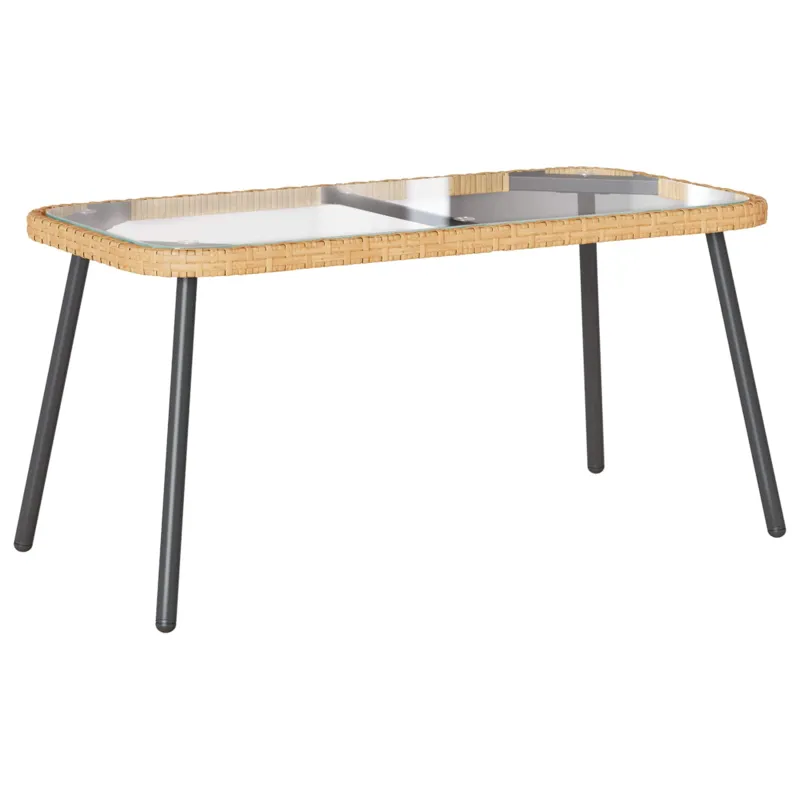 Kahvila- ja sohvapöytä Ruskea ja musta 90 x 45 x 43 cm polyrattana