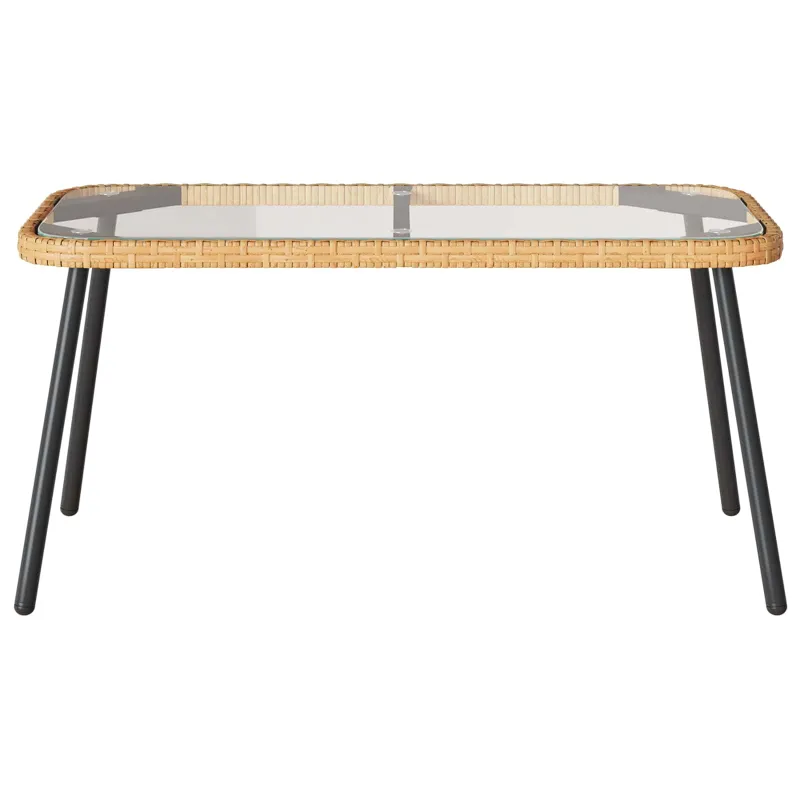 Kahvila- ja sohvapöytä Ruskea ja musta 90 x 45 x 43 cm polyrattana