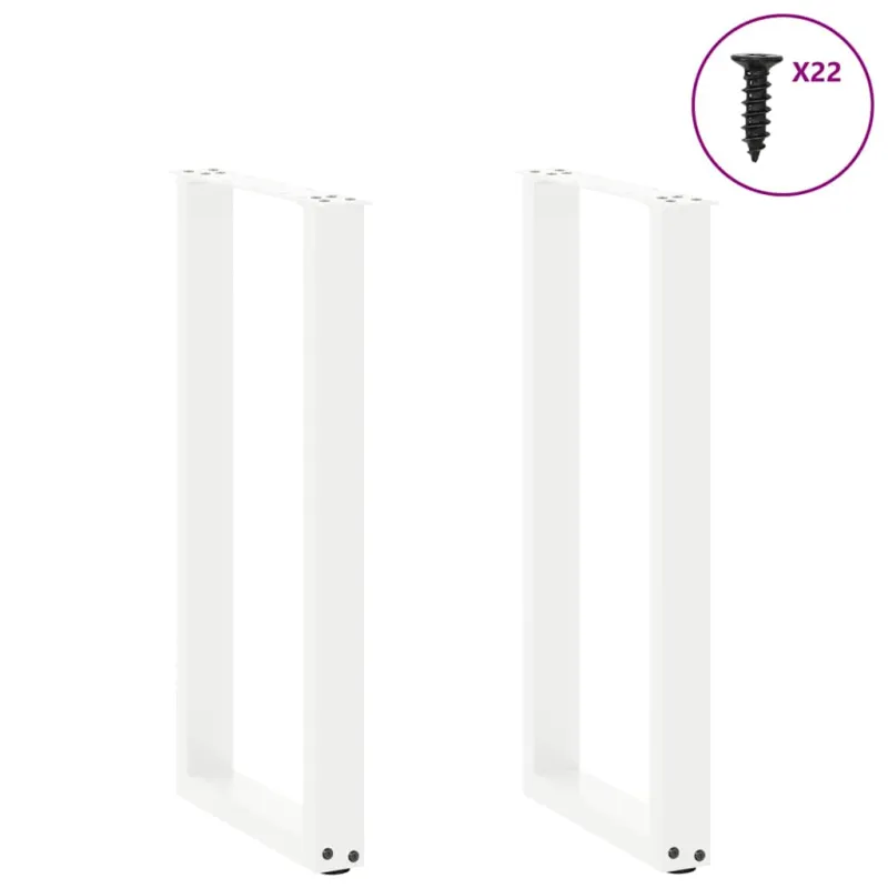 Konsolinio stalo kojelės, U formos, 2 vnt., baltos, 38x(72-73) cm, plienas