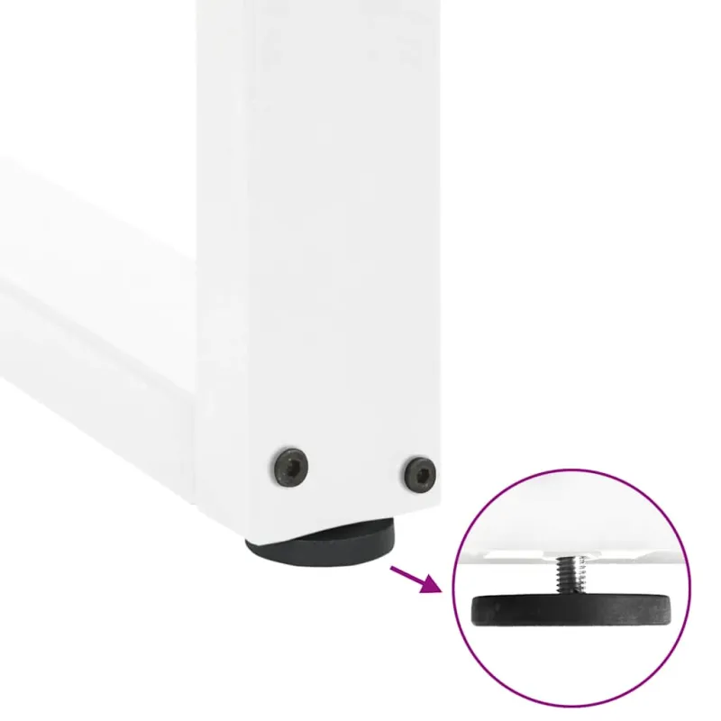 Konsolinio stalo kojelės, U formos, 2 vnt., baltos, 38x(72-73) cm, plienas