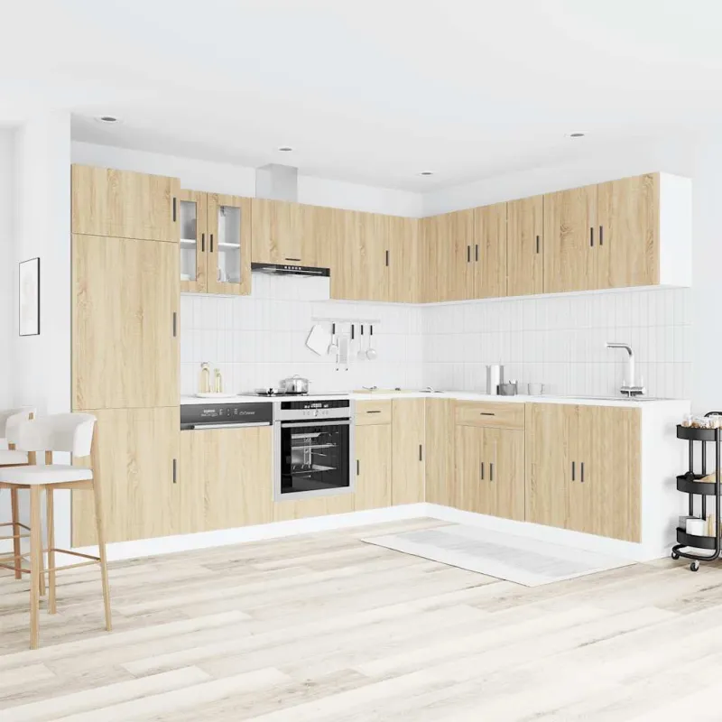 Virtuvinių spintelių komplektas, 14 dalių, Porto, ąžuolo