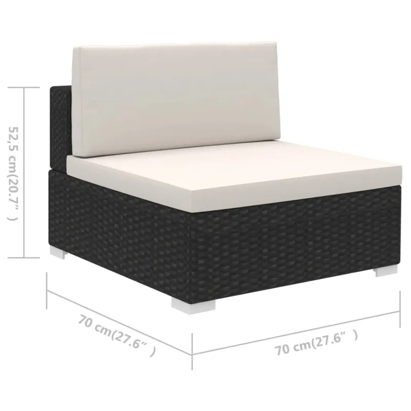 Sodo poilsiaintamismoduulikomplekti, 6-os os., musta kiiltäväpinta